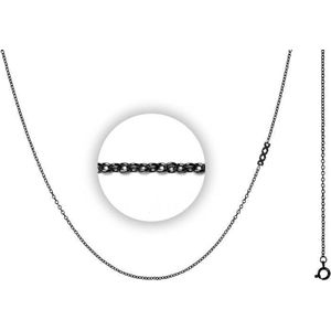 iXXXi Jewelry Ketting 1mm 40-80cm Zwart met Logo 80+5 cm