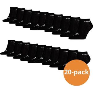 HEAD Sneaker Sokken - 20 paar sneakersokken - Unisex - Zwart - Maat 35/38