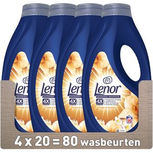 4x Lenor Vloeibaar Wasmiddel Amber & Orchidee 20 Wasbeurten 900 ml