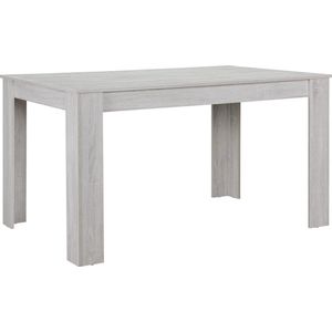 In And OutdoorMatch Eettafel Heath - Landelijke Stijl - 140x90x77 cm - Wit Eiken - Modern Design