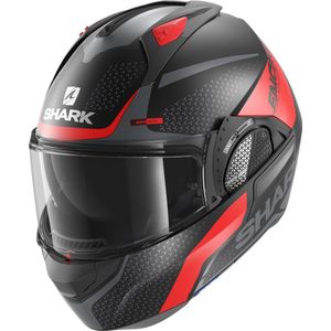 SHARK EVO GT ENCKE Motorhelm Systeemhelm MAT Zwart Rood Antraciet - Maat XL