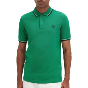 Fred Perry - Polo M3600 Groen - Slim-fit - Heren Poloshirt Maat L