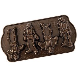 Bakvorm ""Spooky Skeleton Cakelet Pan"" - Nordic Ware | Fall Harvest Bronze