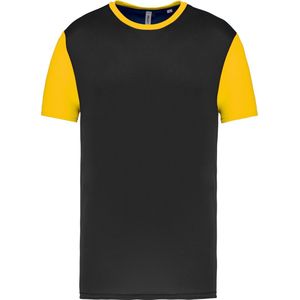 Tweekleurig herenshirt jersey met korte mouwen 'Proact' Black/Yellow - XL