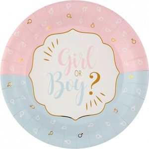 Genderreveal party bordjes Boy or Girl - baby - geboorte - zwanger - genderreveal - boy or girl