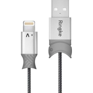 Ringke Gevlochten Korte iPhone Kabel 20CM Grijs