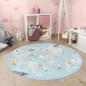 Kinderkamer Vloerkleed Rond Tapijt|Educatieve kindertapijten|Antislip Kindervloerkleed|Kinderen Tapijt Decor|Speelkleed|Kleurrijk kindervloerkleed|Boerderijlandschap