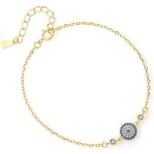 Armband Blue Eye - S925 Zilver met 18 karaats goud