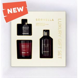 Sorvella Luxe cadeauset - RED BACCARAT - Kaars - geurstokjes - huisspray.