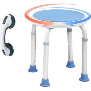 CRLYN® Douchekruk Inklapbaar - Douchestoel - Wit en Blauw