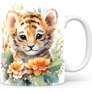 Mok met Tijger Beker voor koffie of tas voor thee, cadeau voor dierenliefhebbers, moeder, vader, collega, vriend, vriendin, kantoor