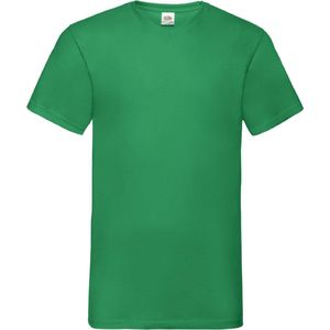 Fruit Of The Loom Heren Valuegewicht V-hals, T-shirt met korte mouwen. (Kelly Groen) Maat XL