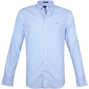 Gant - Gingham Blauw Ruit - 4XL - Heren - Regular-fit