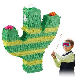 Relaxdays pinata cactus - piñata - verjaardag - zelf vullen - groen - kinderen - decoratie