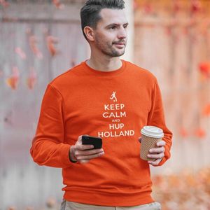 Oranje EK WK Koningsdag Trui Keep Calm & Hup Holland (MAAT XXL - UNISEKS FIT) | Oranje kleding / sweaters | WK Feestkleding