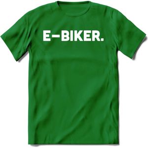 E-bike Fiets T-Shirt | Wielrennen | Mountainbike | MTB | Kleding - Donker Groen - XXL