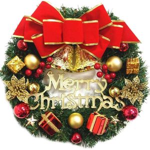 Kerstkrans, deurkrans, kerstdecoratie, kunstkerstslinger, dennenslinger met ballen, handwerk, kerstslinger, decoratieve krans voor binnen en buiten