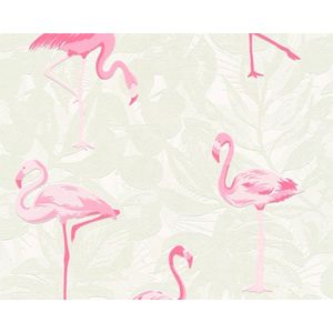 FLAMINGO BEHANGPAPIER | Kinderkamer - creme roze wit - A.S. Création Boys & Girls 6