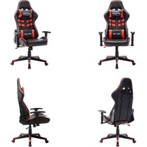 vidaXL Gamestoel kunstleer zwart en rood - Gamingstoel - Gamingstoelen - Racingstoel - Racingstoelen