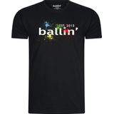 Heren Tee SS met Ballin Est. 2013 Paint Splatter Tee Print - Zwart - Maat L