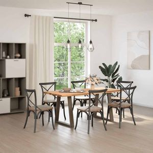 vidaXL Eettafel rechthoekig 180x80x74 cm massief eikenhout lichtbruin - Eettafel - Eettafels - Eetkamertafel - Keukentafel