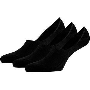 Apollo - Bamboe Footies - Badstof zool - Zwart - Maat 35/38 - Naadloze sokken - Footies dames - sneakersokken - Bamboe