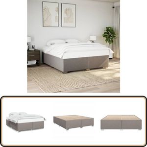 vidaXL Bedframe zonder matras stof taupe 180x200 cm