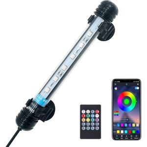 Aquariumverlichting met Controller en Bluetooth - Daglichtsimulatie - Maanlichteffecten - Kleurverloopopties - Waterbestendig - Energiezuinig - 20 Watt - 19 cm
