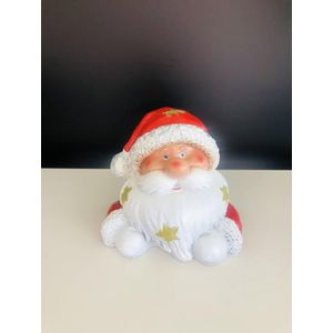 Kerstman #2 - 28 cm - polyester - glitters - polyresin - polystone - hoogkwalitatieve kunststof - decoratiefiguur - interieur en tuin - geschikt voor binnen en buiten - cadeau - geschenk - kerstcollectie - kerstman - kerstdecoratie - kerstfiguur