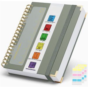 Notitieboek B5 Gelinieerd - Spiraal Notitieboek Met 320 Pagina's - Bullet Dot Journal - Dik Papier 100 g/m² - Hardcover Notitieboek Voor Werk, Kantoor & School - 25 x 17,6 cm