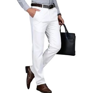 Nivard Pantalon Heren - Chino - Golfbroek - Nette Broek - Elastische Tailleband - Volwassenen - Wit - L