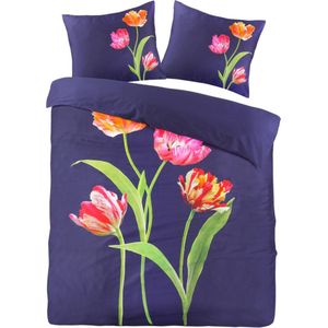 Papillon Dekbedovertrek Katoen Satijn Tulip Navy -240x200/220 cm - Super Zacht