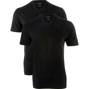 OLYMP t-shirts (2-Pack) - V-Hals - zwart -  Maat L