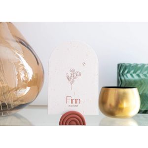 5x kaarthouder in Terracotta in regenboog vorm voor het presenteren van geboortekaartjes, visitekaartjes, uitnodigingen, menukaarten en foto's - Decoratief - Geboorte - Decoratie - Huwelijk - Doopsuiker - Communie - Lentefeest