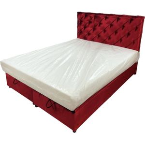 Boxspringset - 90x200 - Rood - Eénpersoons