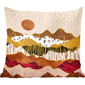 Sierkussens - Kussentjes Woonkamer - 45x45 cm - Tijgerprint - Pastel - Goud - Print - Tijger - Abstract