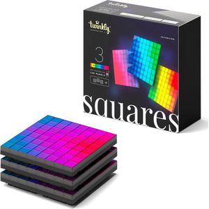 Twinkly Squares Extensions - LED wandlamp - Wandpaneel - App gestuurde - RGB - Gaming - Decoratie - 3 ST - Zwart
