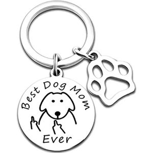 Best Dog Mom - Sleutelhanger - Cadeau voor haar - Kerst - Valentijn