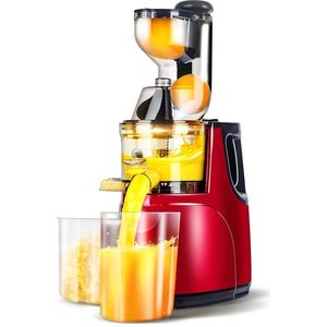 Slow Juicer - Cold Press - Slow Juicer - Slow Masticating Juicer Machine - Cold Press juicer - Raw Juicer voor sinaasappel, appel, citrusvruchten - Rood