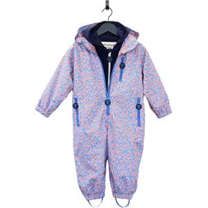 Ducksday – Geschenkset Regenpak + fleece onesie  – voor kinderen – peuters - Kerstpakket – Promo – Maat 74-80–  Joy - Blauw  - Rood - Wit