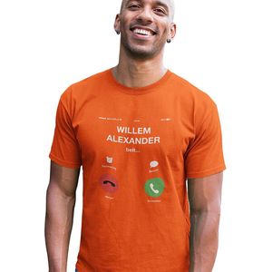 Oranje Koningsdag T-shirt - Maat XS - Willem Alexander Belt - Heren Feestkleding & Carnavalskleding