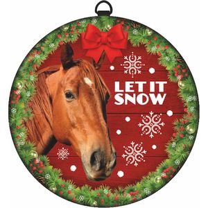 Plenty Gifts Kerstbal Tin - 10 cm - Paard