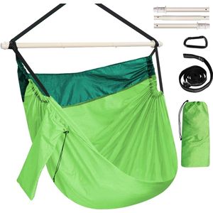 Hammock Chair Parachute Fabric Nylon Portable Lightweight Large Rocking Chair Max 250kg Folding Metal Spreader Bar Strong Strap and Carabiner for Outdoor Indoor Camping