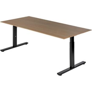 Presto R - Zit Sta Bureau - Electrisch - 65-130 cm-  160x80  -  Noten  -  Zwart frame