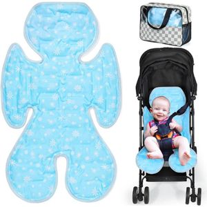 Universeel Zitkussen Voor Kinderwagen - Zomer Stoelkussen Voor Kinderwagen - BPA-Vrije Kinderwagenkussen Grote Gel Koelmat Voor Baby Autostoeltjes - Kinderwagens - Buggy's En Kinderwagens - Sneeuw