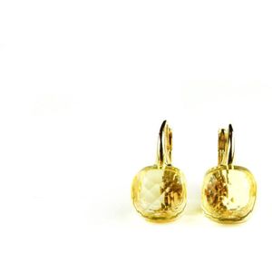Zilveren oorringen oorbellen geelgoud verguld model pomellato met gele steen