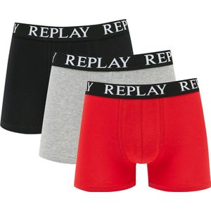 Replay - Boxer Basic Cuff Logo 3 Pack - Ondergoed Heren -XL