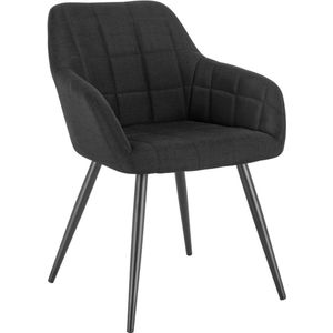 Rootz Moderne Eetkamerstoel - Ergonomische stoel - Stijlvolle zitting - Comfortabel ontwerp - Duurzaam linnenmateriaal - Antislip - 49 cm x 43 cm x 81 cm