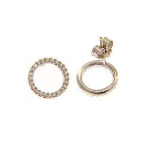 VALEDORO Essential Circle | Oorbellen | 18 karaat witgoud | Zirkonia
