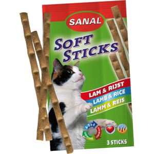 Sanal Softsticks - Kattensnack - Kattensnoepje - Lam met Rijst - 1 x 3 verpakt